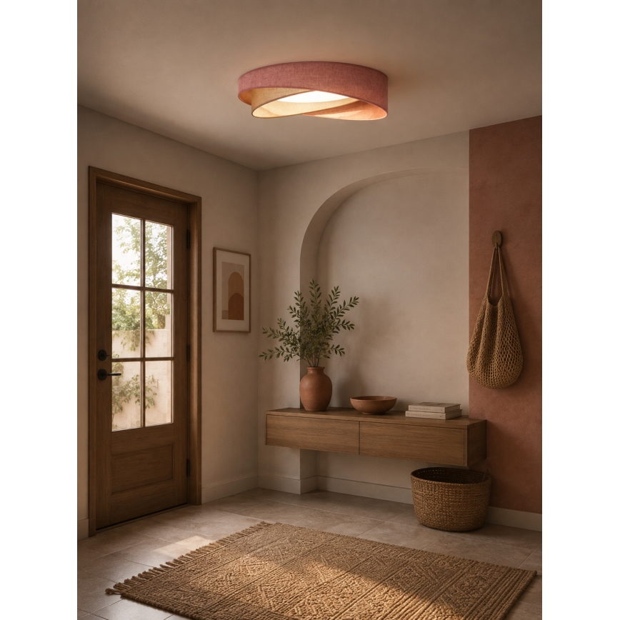 BRILAGI - LED hämardatav laelamp VELVET TWIST LED/36W/230V 3000-6000K läbimõõt 65 cm Wi-Fi Tuya Beacon roosa/kreem + kaugjuhtimispult