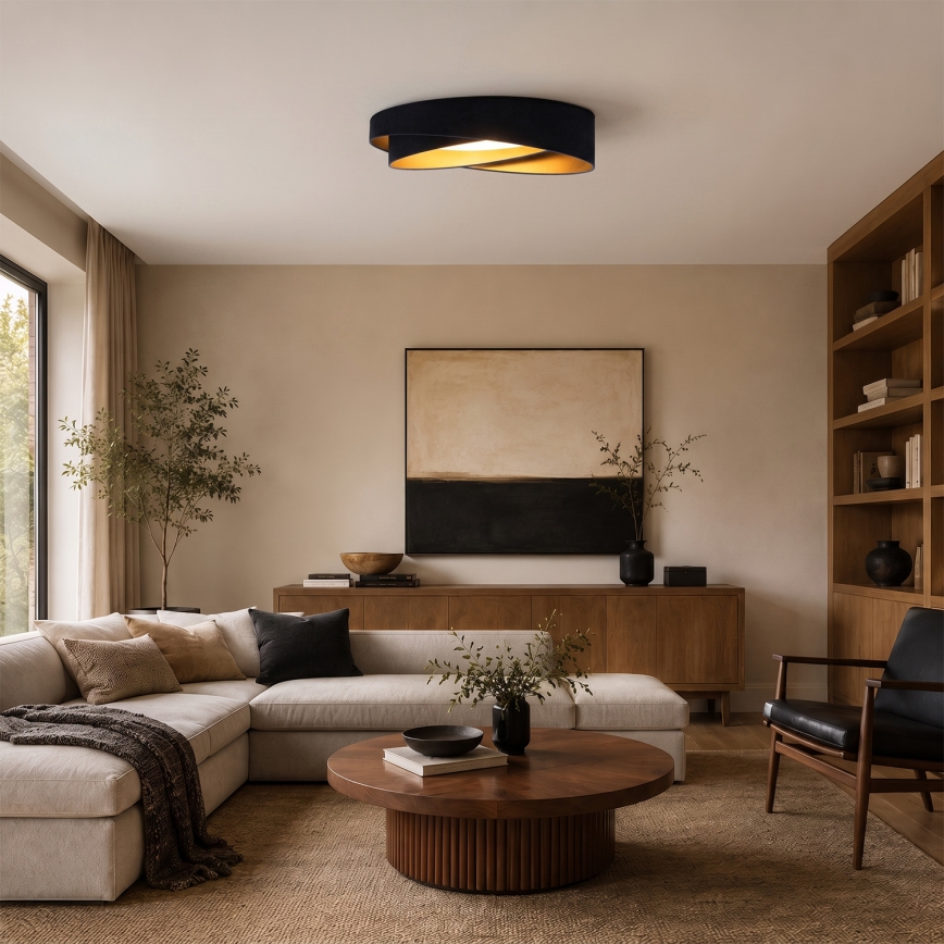 BRILAGI - LED hämardatav laevalgusti VELVET TWIST LED/36W/230V 3000-6000K läbimõõt 65 cm Wi-Fi Tuya Beacon sinine/kuldne + kaugjuhtimispult