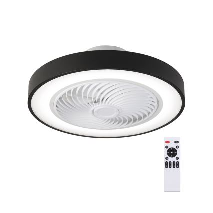 Brilagi - hämardatav LED-laelamp ventilaatoriga LED/30W/230V 3000-6500K läbimõõt 50 cm must + kaugjuhtimispult
