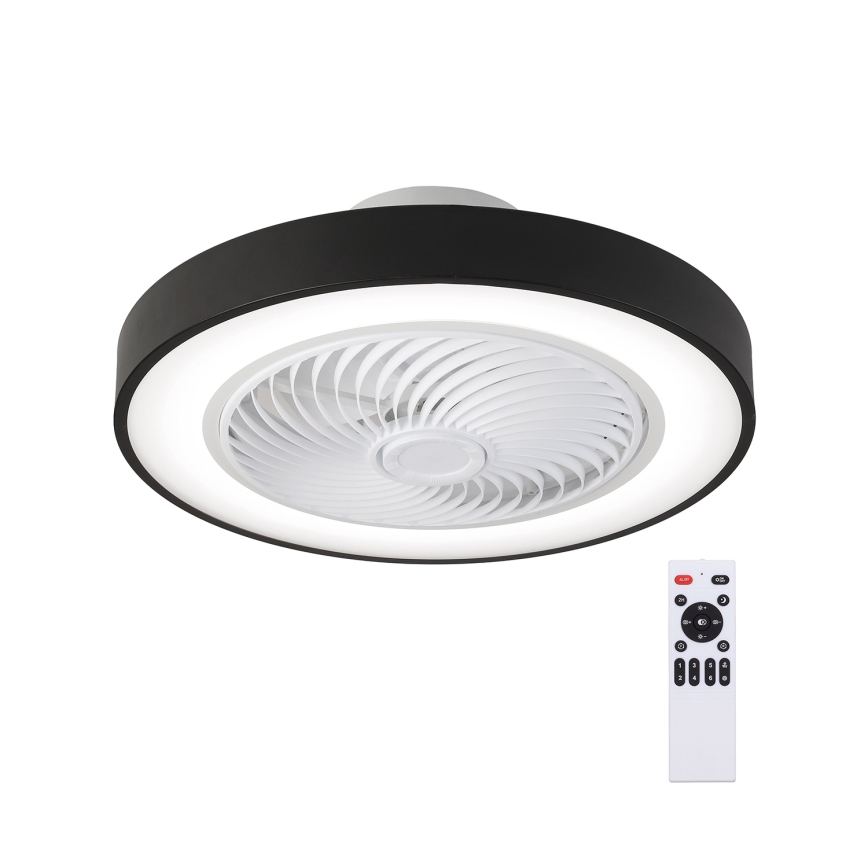 Brilagi - hämardatav LED-laelamp ventilaatoriga LED/30W/230V 3000-6500K läbimõõt 50 cm must + kaugjuhtimispult