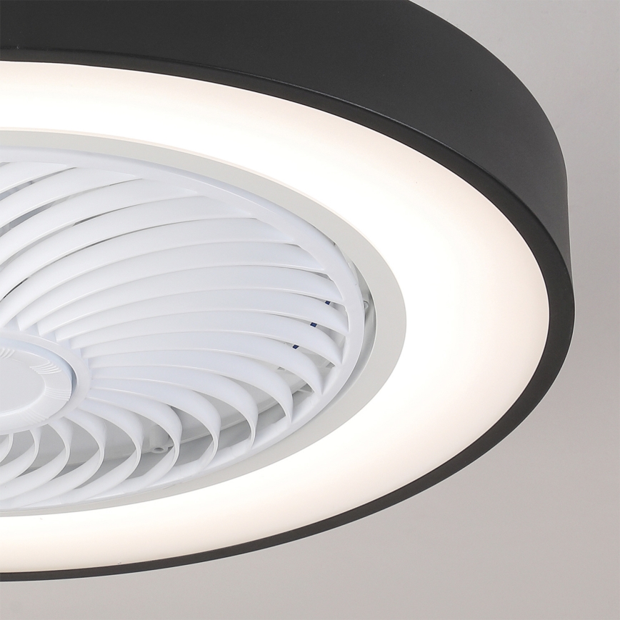 Brilagi - hämardatav LED-laelamp ventilaatoriga LED/30W/230V 3000-6500K läbimõõt 50 cm must + kaugjuhtimispult