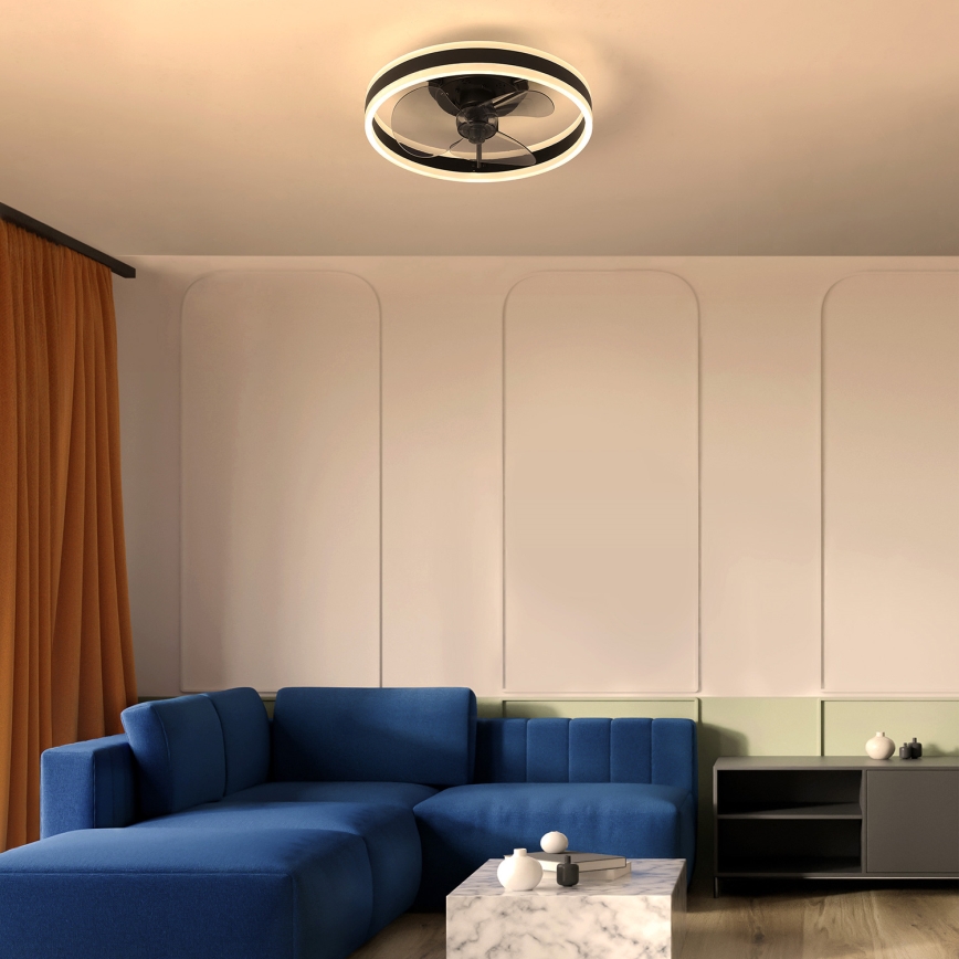 Brilagi - LED Hämardatav laeventilaator valgustiga LED/30W/230V 3000-6500K must + kaugjuhtimispult