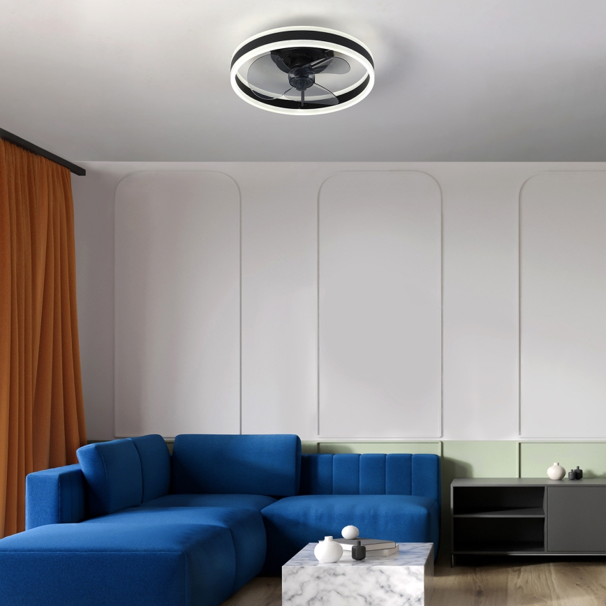Brilagi - LED Hämardatav laeventilaator valgustiga LED/30W/230V 3000-6500K must + kaugjuhtimispult