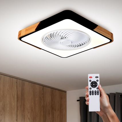 Brilagi - LED Hämardatav laeventilaator valgustiga LED/30W/230V 3000-6500K must/tamm + kaugjuhtimispult