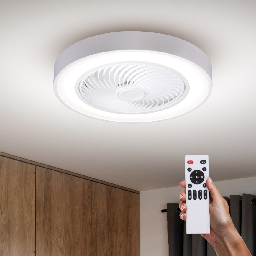 Brilagi - LED hämardatav laevalgusti ventilaatoriga LED/30W/230V 3000-6500K läbimõõt 50 cm valge + kaugjuhtimispult