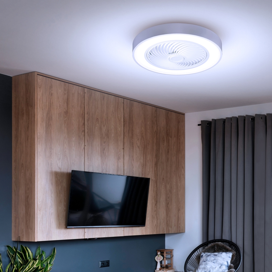 Brilagi - LED hämardatav laevalgusti ventilaatoriga LED/30W/230V 3000-6500K läbimõõt 50 cm valge + kaugjuhtimispult