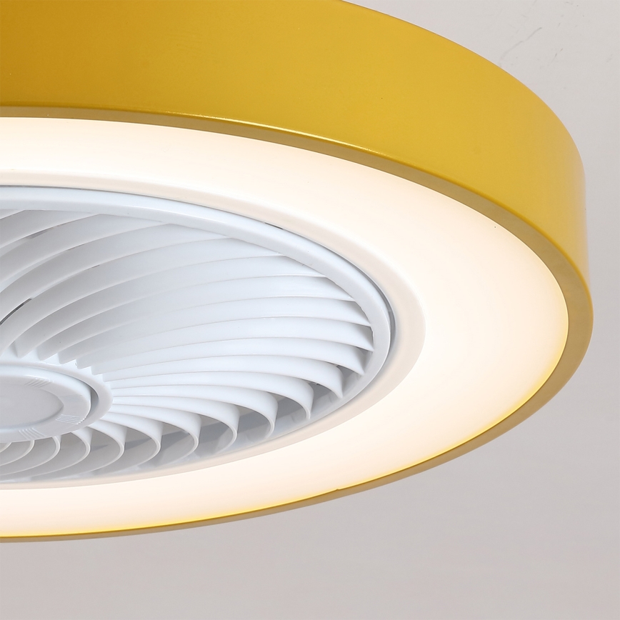 Brilagi - LED-hämardatav laelamp ventilaatoriga LED/38W/230V 3000-6500K 3000-6500K läbimõõt 50 cm kuldne + kaugjuhtimispult