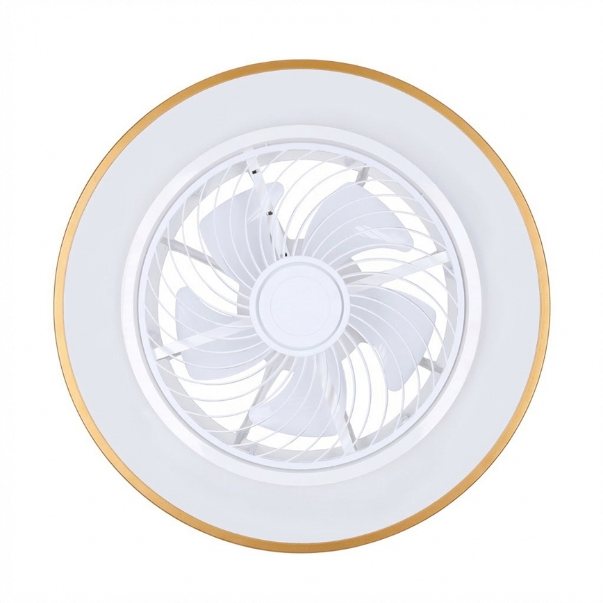 Brilagi - LED-hämardatav laelamp ventilaatoriga LED/38W/230V 3000-6500K 3000-6500K läbimõõt 50 cm kuldne + kaugjuhtimispult