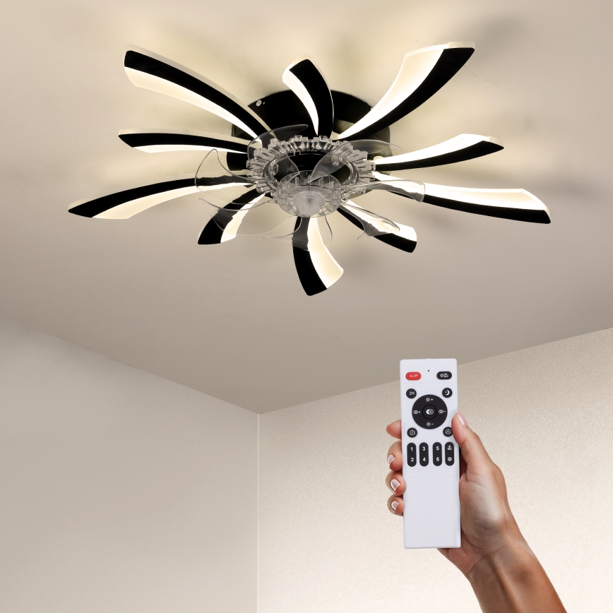 Brilagi - LED Hämardatav laeventilaator valgustiga LED/50W/230V 3000-6500K must + kaugjuhtimispult