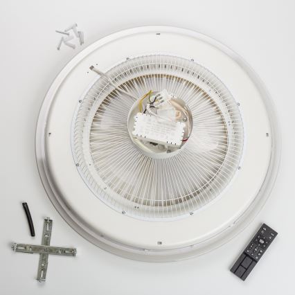 Brilagi - LED Hämardatav valgusti ventilaatoriga RONDA LED/48W/230V 3000-6000K hõbedane + kaugjuhtimispult