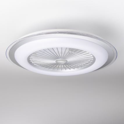 Brilagi - LED Hämardatav valgusti ventilaatoriga RONDA LED/48W/230V 3000-6000K hõbedane + kaugjuhtimispult