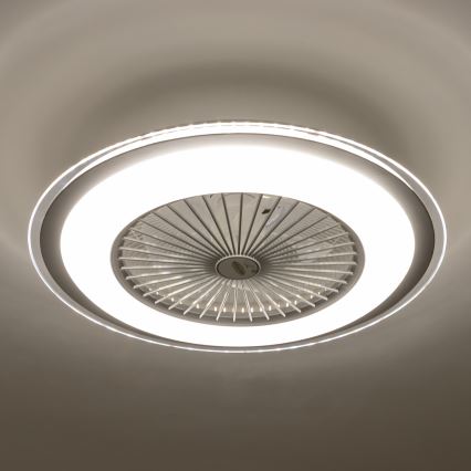 Brilagi - LED Hämardatav valgusti ventilaatoriga RONDA LED/48W/230V 3000-6000K hõbedane + kaugjuhtimispult