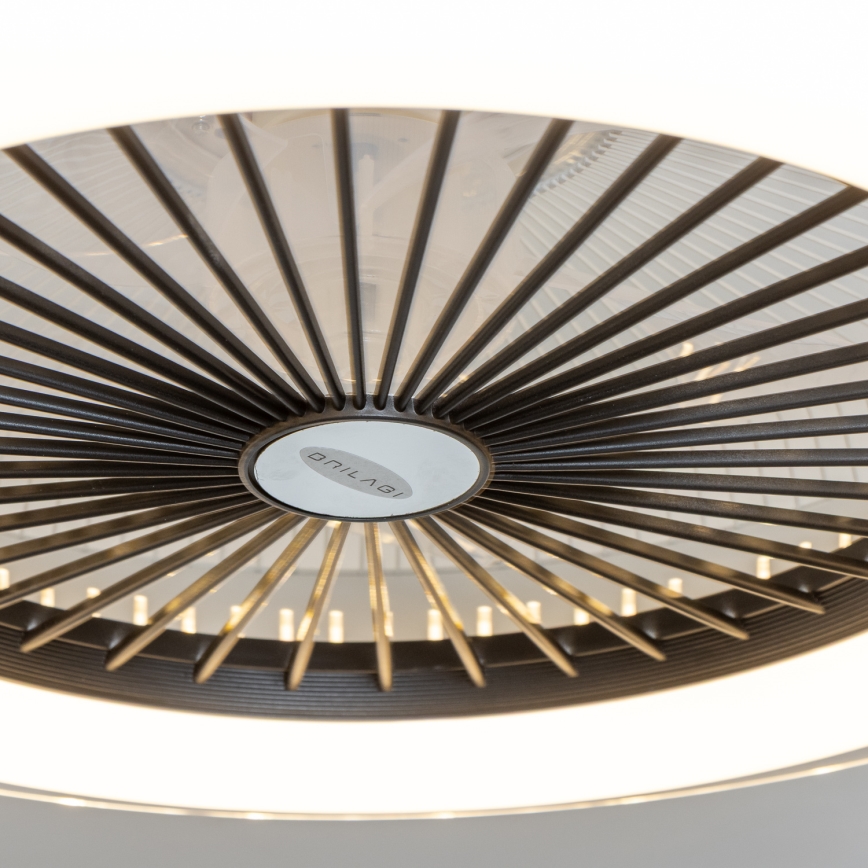 Brilagi - LED Hämardatav valgusti ventilaatoriga RONDA LED/48W/230V 3000-6000K must + kaugjuhtimispult