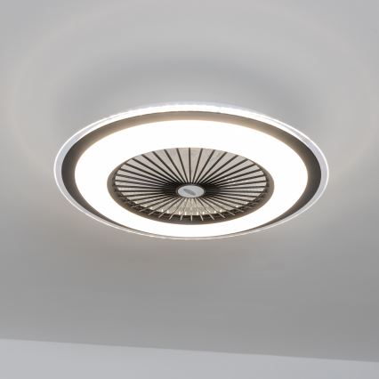 Brilagi - LED Hämardatav valgusti ventilaatoriga RONDA LED/48W/230V 3000-6000K must + kaugjuhtimispult