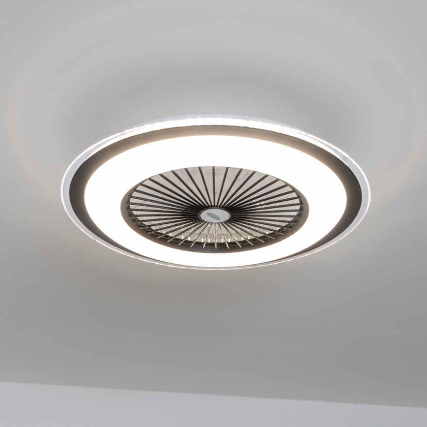 Brilagi - LED Hämardatav valgusti ventilaatoriga RONDA LED/48W/230V 3000-6000K must + kaugjuhtimispult