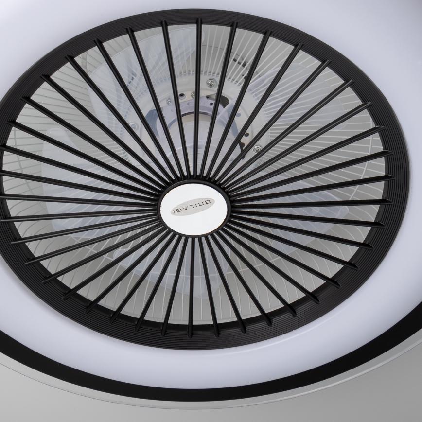 Brilagi - LED Hämardatav valgusti ventilaatoriga RONDA LED/48W/230V 3000-6000K must + kaugjuhtimispult