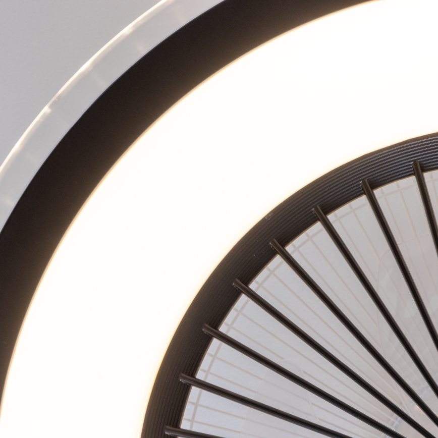 Brilagi - LED Hämardatav valgusti ventilaatoriga RONDA LED/48W/230V 3000-6000K must + kaugjuhtimispult
