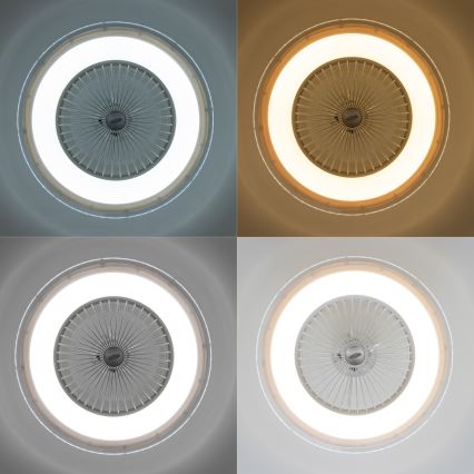 Brilagi - LED Hämardatav valgusti ventilaatoriga RONDA LED/48W/230V 3000-6000K valge + kaugjuhtimispult