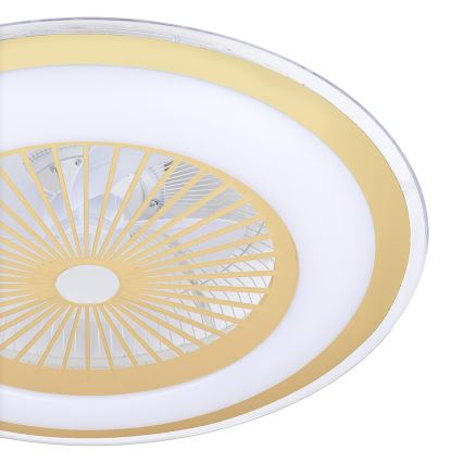 Brilagi - LED Hämardatav laevalgusti ventilaatoriga RONDA LED/65W/230V 3000-6500K kuldne + pult