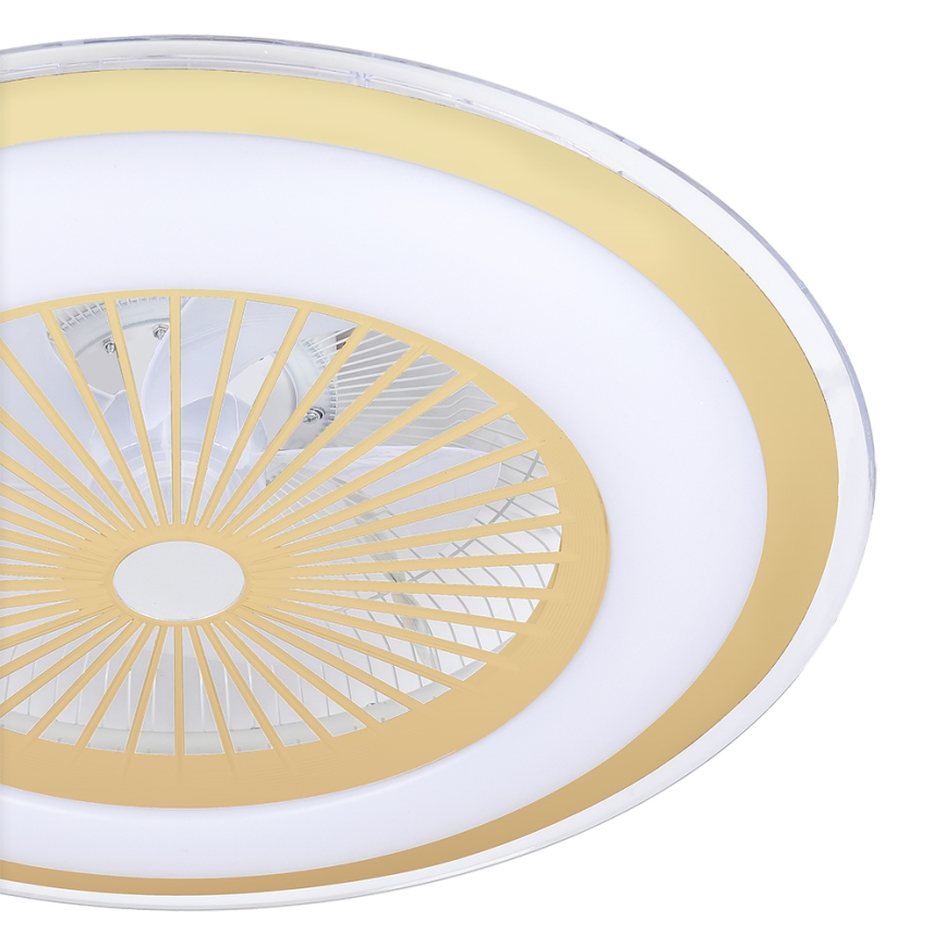 Brilagi - LED Hämardatav laevalgusti ventilaatoriga RONDA LED/65W/230V 3000-6500K kuldne + pult