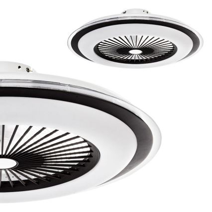 Brilagi - LED Hämardatav laevalgusti ventilaatoriga RONDA LED/65W/230V  3000-6500K must