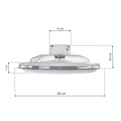 Brilagi - LED Hämardatav laevalgusti ventilaatoriga RONDA LED/65W/230V  3000-6500K must