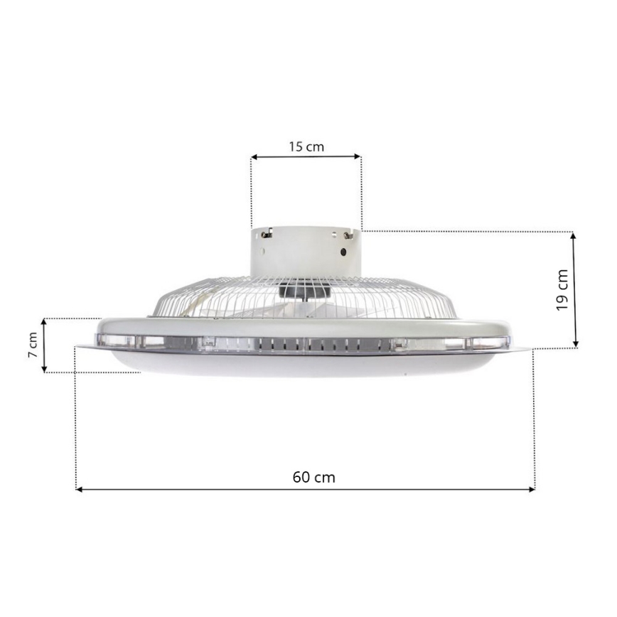 Brilagi - LED Hämardatav laevalgusti ventilaatoriga RONDA LED/65W/230V  3000-6500K must