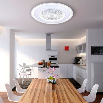 Brilagi - LED Hämardatav laevalgusti ventilaatoriga RONDA LED/65W/230V 3000-6500K valge