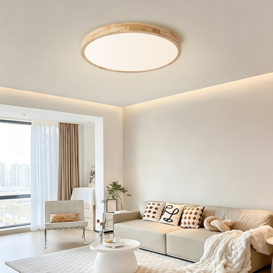 BRILAGI - Hämardatav LED-laelamp WOODLINE LED/72W/230V 3000-6000K tamm, läbimõõduga 60 cm + kaugjuhtimispult