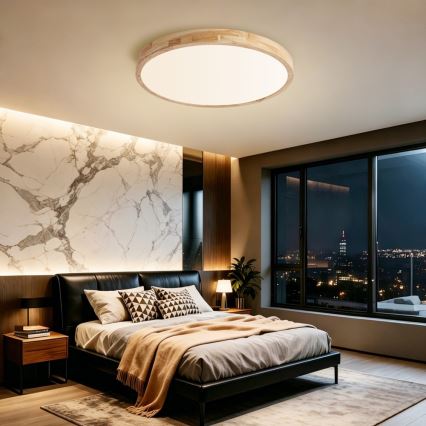 BRILAGI - Hämardatav LED-laelamp WOODLINE LED/72W/230V 3000-6000K tamm, läbimõõduga 60 cm + kaugjuhtimispult