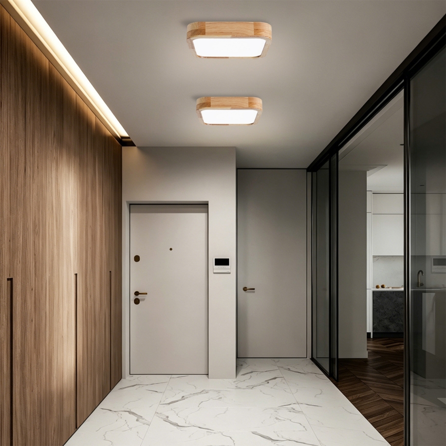 BRILAGI - Hämardatav LED laevalgusti WOODLINE SQUARE LED/48W/230V 3000-6000K tamm 40x40 cm + kaugjuhtimispult