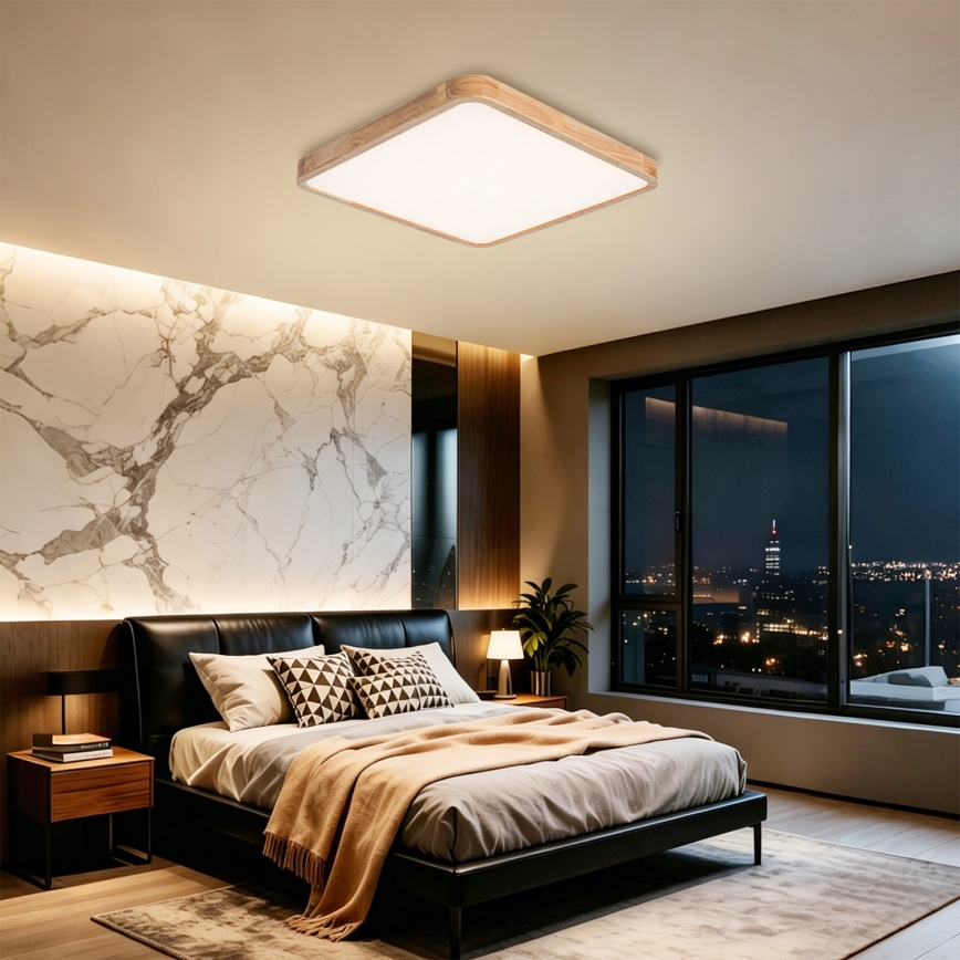 BRILAGI - hämardatav LED-laelamp WOODLINE SQUARE LED/80W/230V 3000-6000K tamm 60x60 cm + kaugjuhtimispult