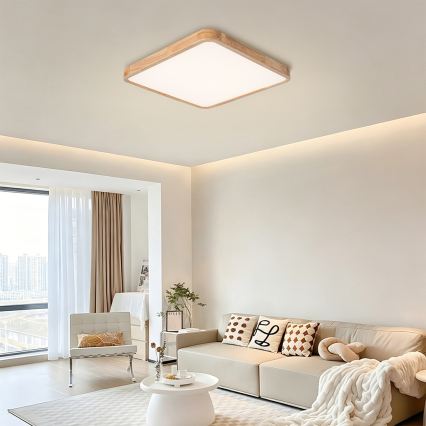 BRILAGI - hämardatav LED-laelamp WOODLINE SQUARE LED/80W/230V 3000-6000K tamm 60x60 cm + kaugjuhtimispult