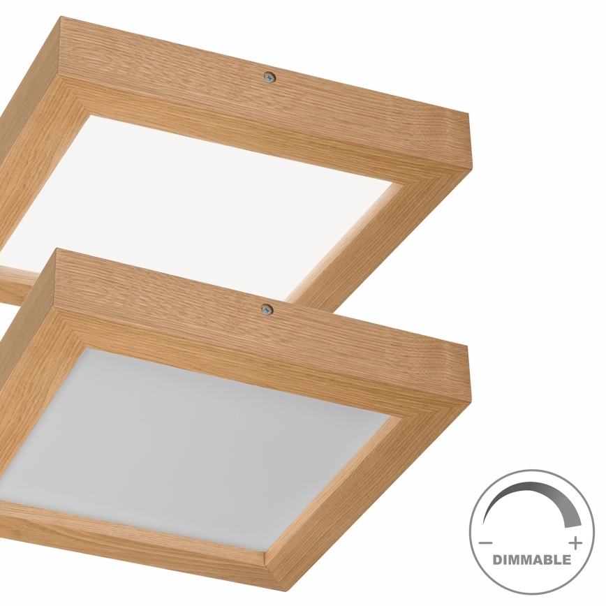 Brilagi - LED Hämardatav laevalgusti vannituppa WOODY FRAME LED/24W/230V tamm 30x30 cm 3000-6000K IP44 + kaugjuhtimispult