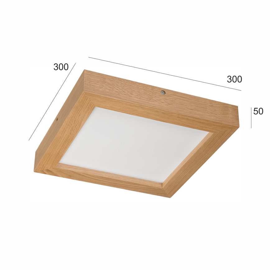 Brilagi - LED Hämardatav laevalgusti vannituppa WOODY FRAME LED/24W/230V tamm 30x30 cm 3000-6000K IP44 + kaugjuhtimispult
