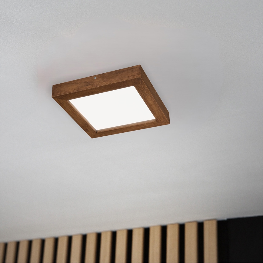 Brilagi - LED Hämardatav laevalgusti vannituppa WOODY FRAME LED/24W/230V tamm kirss 30x30 cm 3000-6000K IP44 + kaugjuhtimispult
