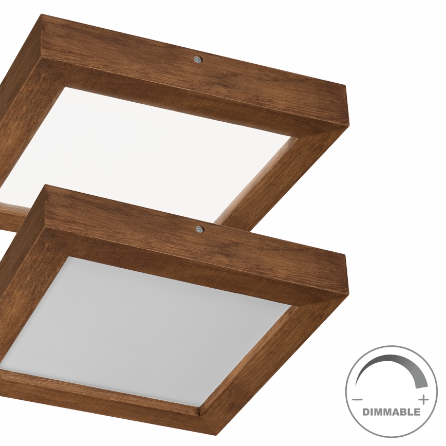 Brilagi - LED Hämardatav laevalgusti vannituppa WOODY FRAME LED/24W/230V tamm kirss 30x30 cm 3000-6000K IP44 + kaugjuhtimispult