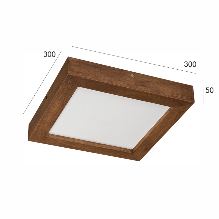 Brilagi - LED Hämardatav laevalgusti vannituppa WOODY FRAME LED/24W/230V tamm kirss 30x30 cm 3000-6000K IP44 + kaugjuhtimispult