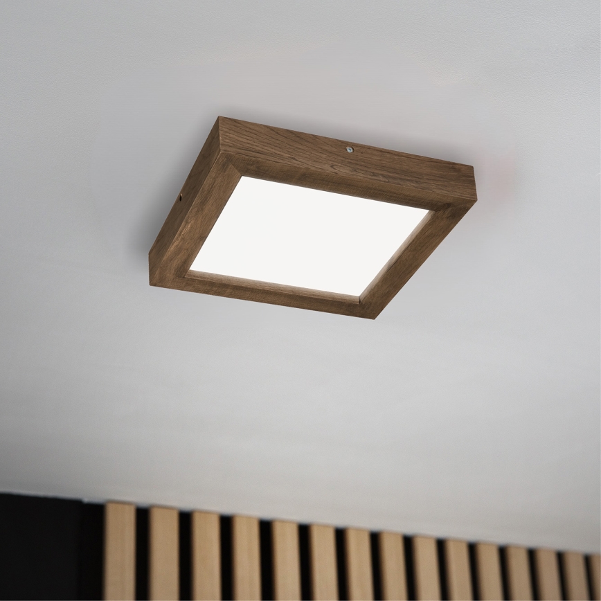 Brilagi - LED Hämardatav laevalgusti vannituppa WOODY FRAME LED/24W/230V tamm 30x30 cm 3000-6000K IP44 + kaugjuhtimispult