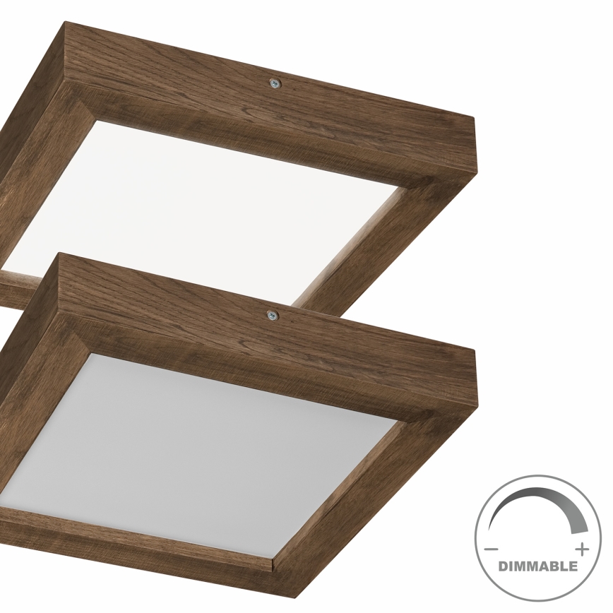 Brilagi - LED Hämardatav laevalgusti vannituppa WOODY FRAME LED/24W/230V tamm 30x30 cm 3000-6000K IP44 + kaugjuhtimispult