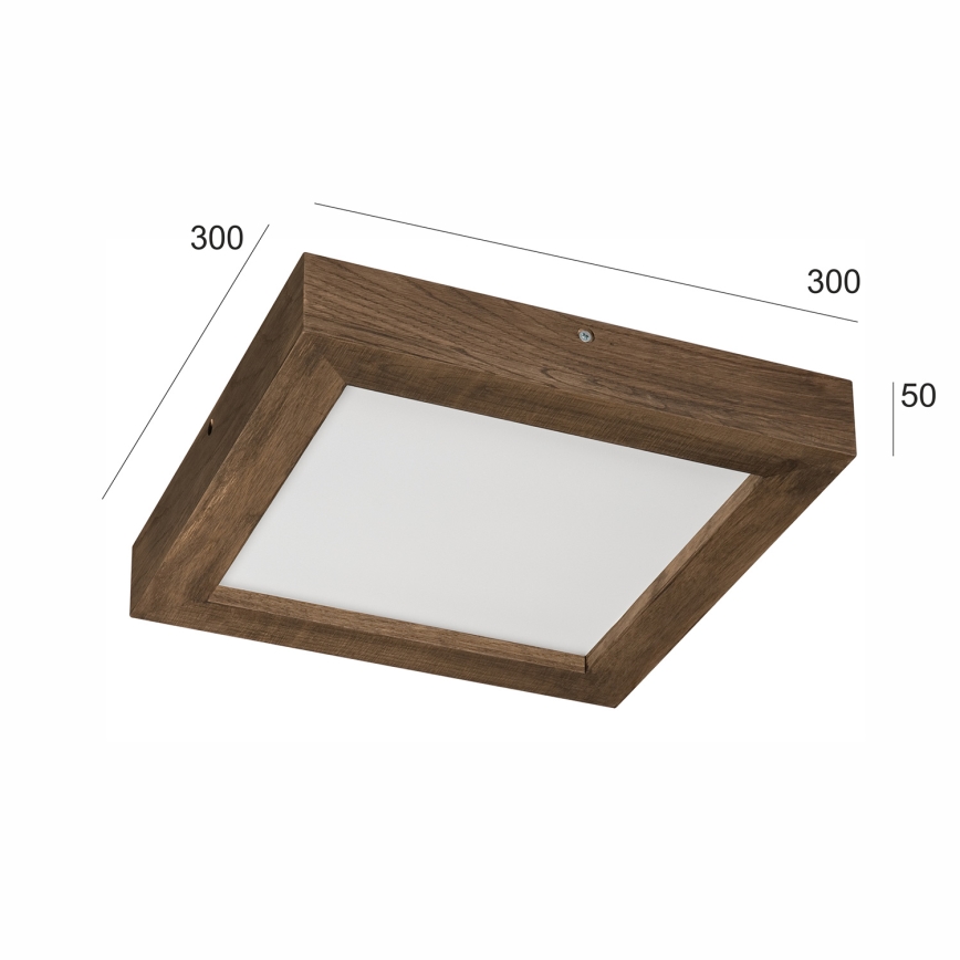 Brilagi - LED Hämardatav laevalgusti vannituppa WOODY FRAME LED/24W/230V tamm 30x30 cm 3000-6000K IP44 + kaugjuhtimispult
