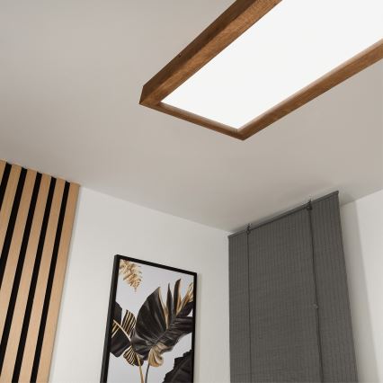 Brilagi - LED Hämardatav laevalgusti vannituppa WOODY FRAME LED/50W/230V tamm kirss 120x30 cm 3000-6000K IP44 + kaugjuhtimispult