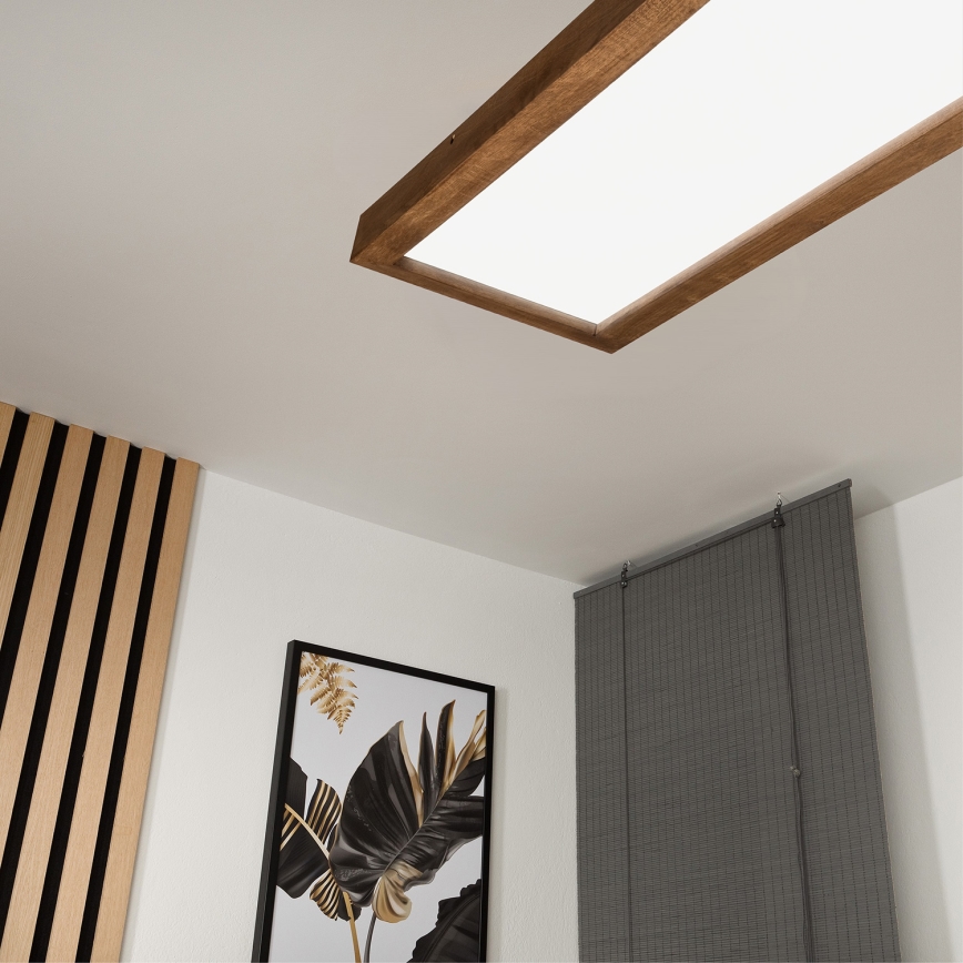 Brilagi - LED Hämardatav laevalgusti vannituppa WOODY FRAME LED/50W/230V tamm kirss 120x30 cm 3000-6000K IP44 + kaugjuhtimispult