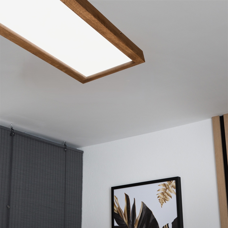 Brilagi - LED Hämardatav laevalgusti vannituppa WOODY FRAME LED/50W/230V tamm kirss 120x30 cm 3000-6000K IP44 + kaugjuhtimispult