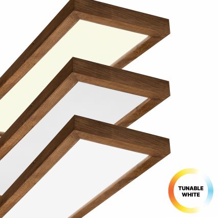Brilagi - LED Hämardatav laevalgusti vannituppa WOODY FRAME LED/50W/230V tamm kirss 120x30 cm 3000-6000K IP44 + kaugjuhtimispult