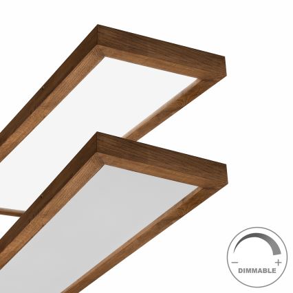 Brilagi - LED Hämardatav laevalgusti vannituppa WOODY FRAME LED/50W/230V tamm kirss 120x30 cm 3000-6000K IP44 + kaugjuhtimispult