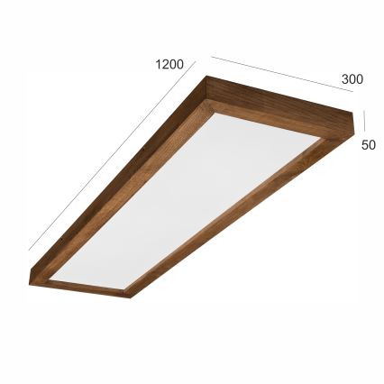 Brilagi - LED Hämardatav laevalgusti vannituppa WOODY FRAME LED/50W/230V tamm kirss 120x30 cm 3000-6000K IP44 + kaugjuhtimispult
