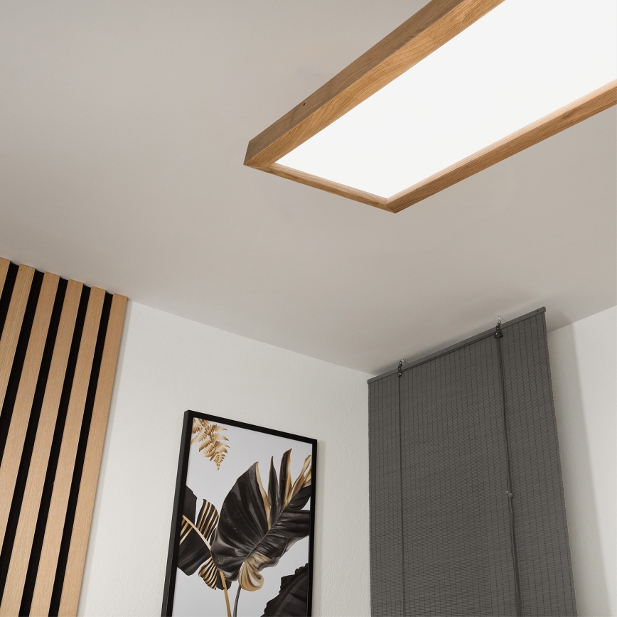 Brilagi - LED Hämardatav laevalgusti vannituppa WOODY FRAME LED/50W/230V tamm 120x30 cm 3000-6000K IP44 + kaugjuhtimispult