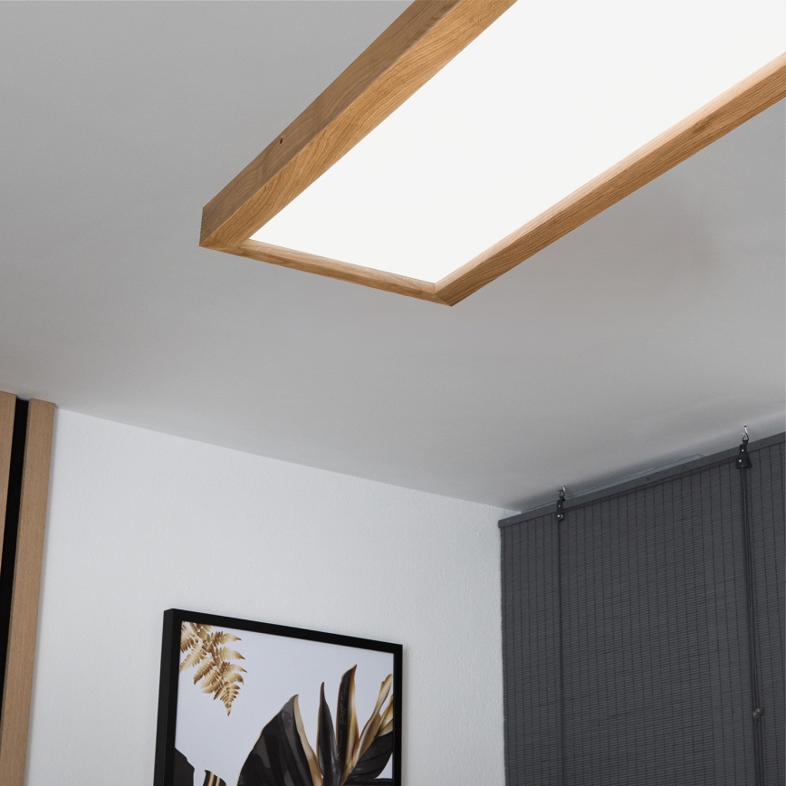 Brilagi - LED Hämardatav laevalgusti vannituppa WOODY FRAME LED/50W/230V tamm 120x30 cm 3000-6000K IP44 + kaugjuhtimispult