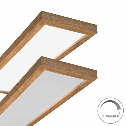 Brilagi - LED Hämardatav laevalgusti vannituppa WOODY FRAME LED/50W/230V tamm 120x30 cm 3000-6000K IP44 + kaugjuhtimispult
